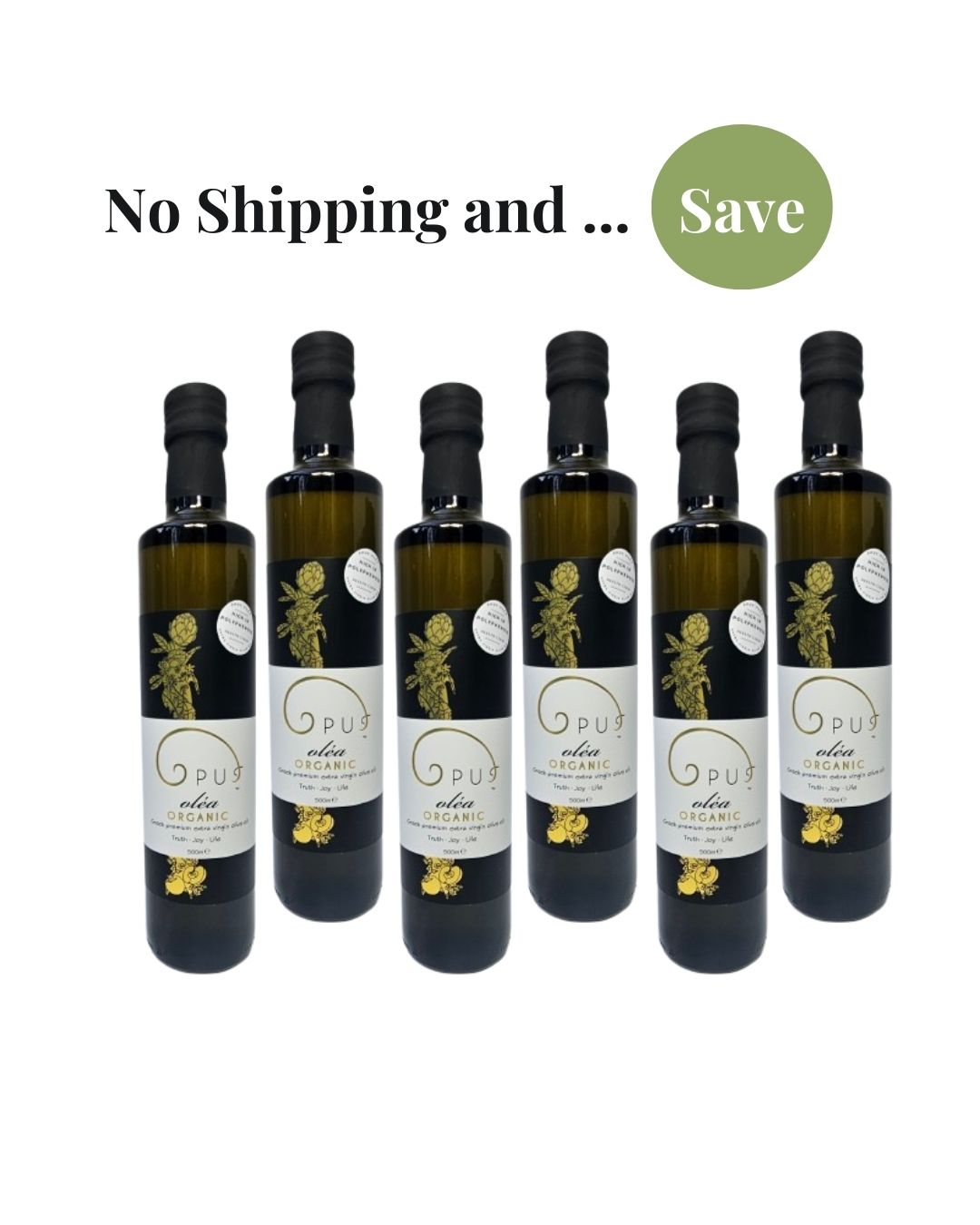 Opus oléa ORGANIC Extra Virgin Olive Oil bundle 6 x 500ml